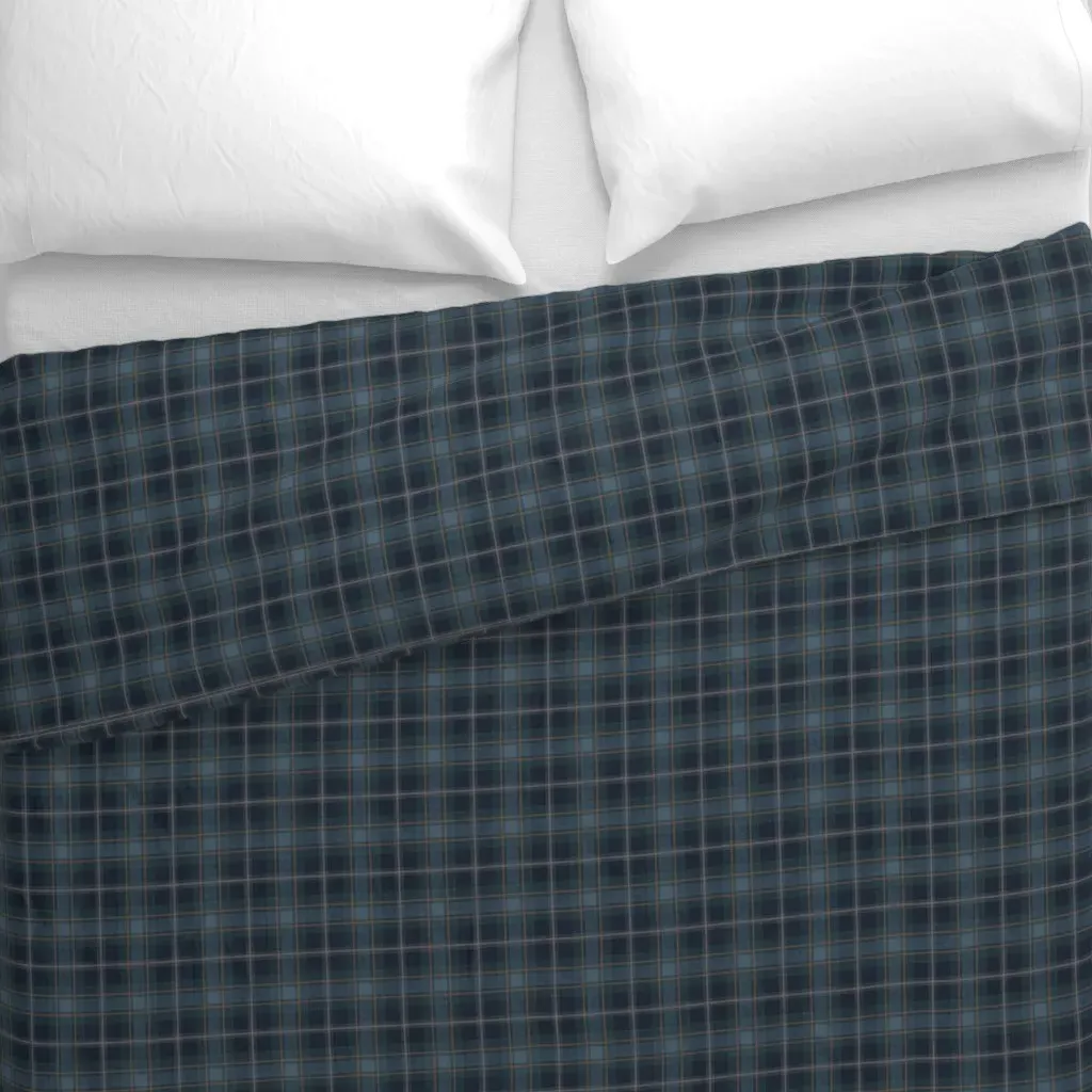 Cozy School Texture Plaid Duvet Cover - Navy Blue alternate view