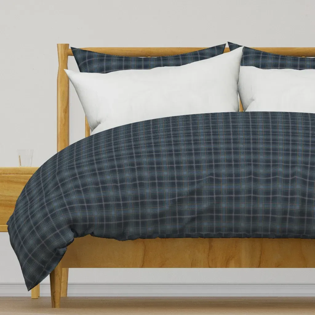 Cozy School Texture Plaid Duvet Cover - Navy Blue product