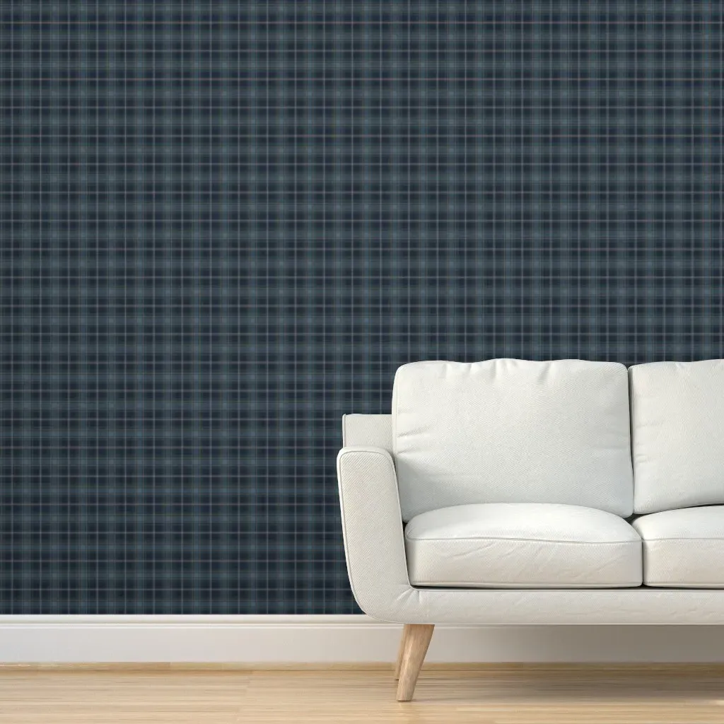 Cozy School Texture Plaid Peel and Stick Wallpaper - Navy Blue product