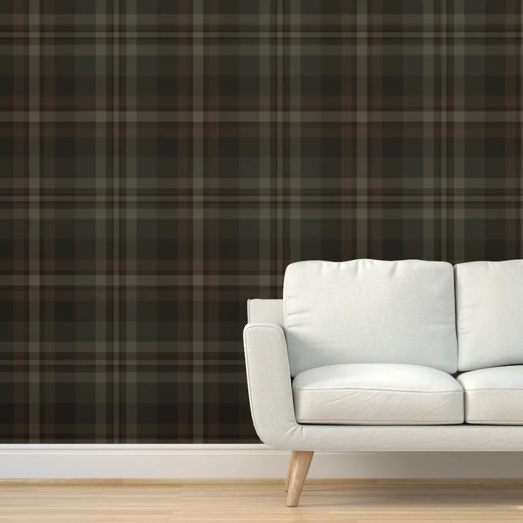 Cozy Tartan Peel and Stick Wallpaper - Dark Gray product