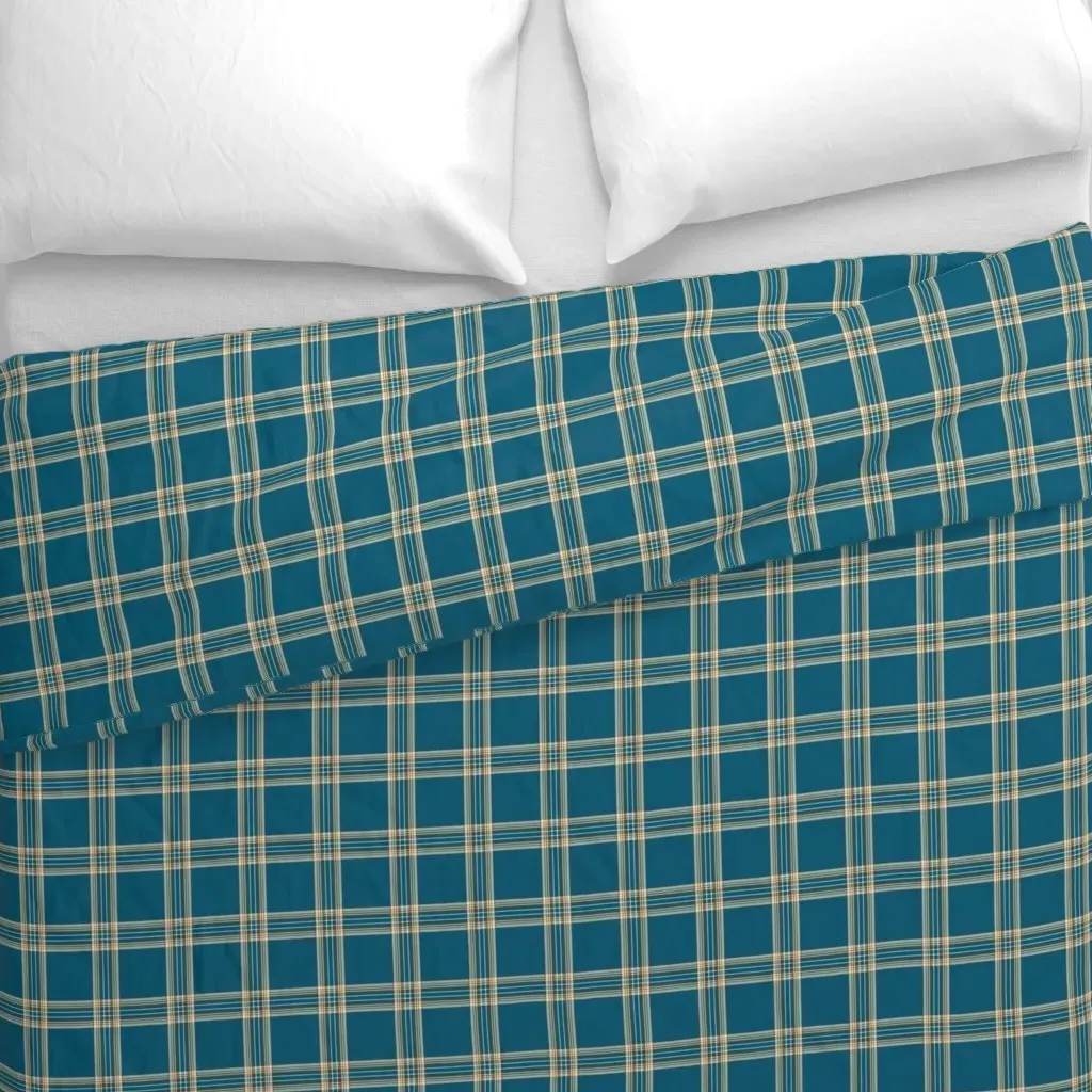 Cozy Tartan Plaid Duvet Cover - Teal alternate view