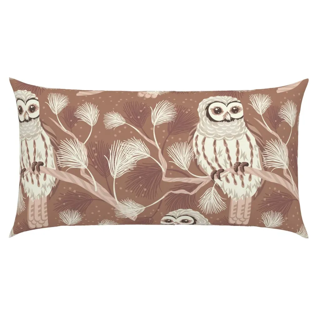 Cozy Winter Owls King Pillow Sham - Beige product