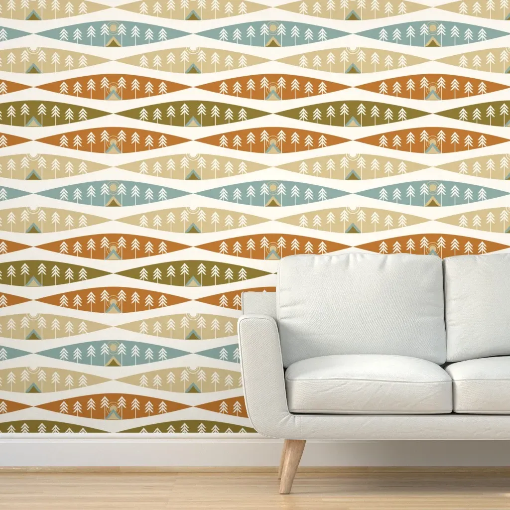 Cozy Wonderful World Geometric Peel and Stick Wallpaper - Orange product