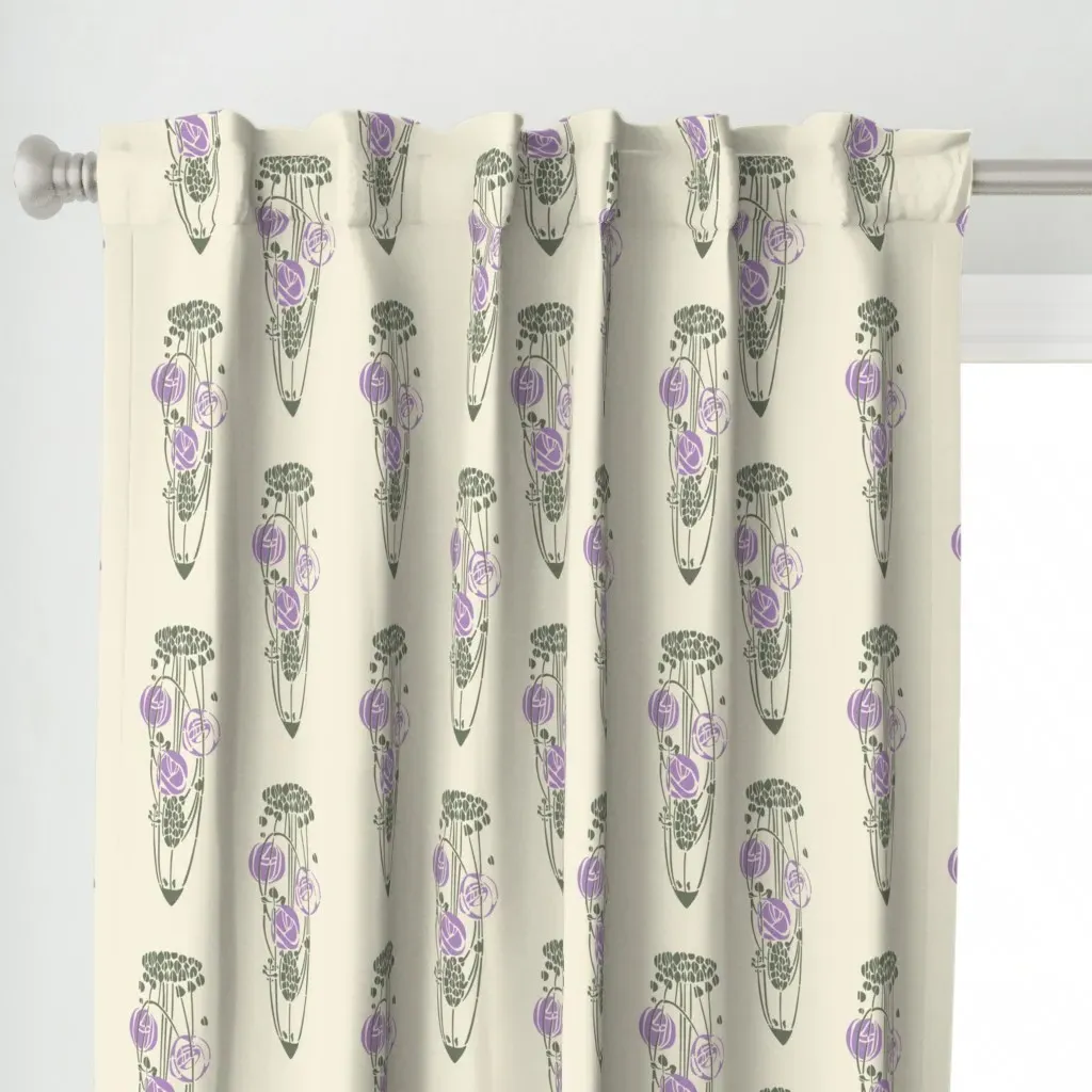 Cr Mackintosh Glasgow Curtain Panel - Purple alternate view