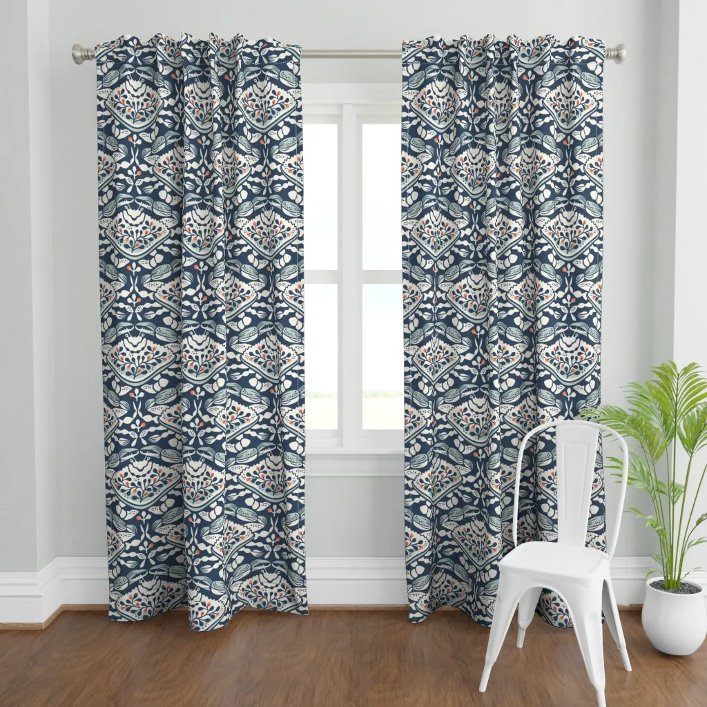 Crab Parade Curtain Panel - Navy Blue product
