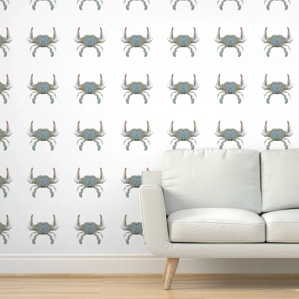 Crab Peel and Stick Wallpaper Removable - Blue product