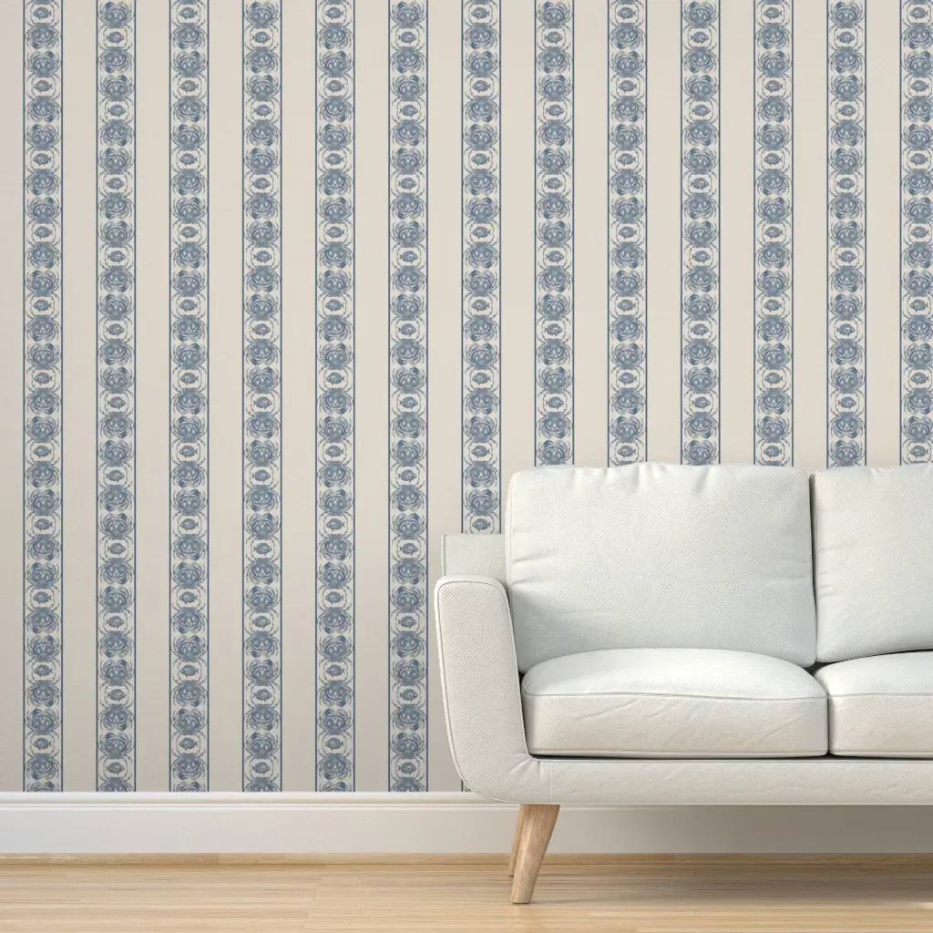 Crab Stripe Peel and Stick Wallpaper - Navy product