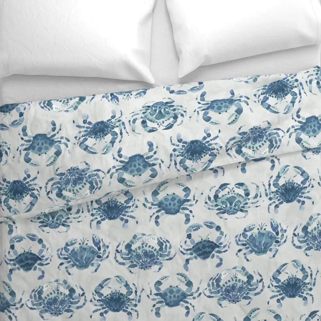 Crabathon Blue Crabs Large Duvet Cover - Blue alternate view