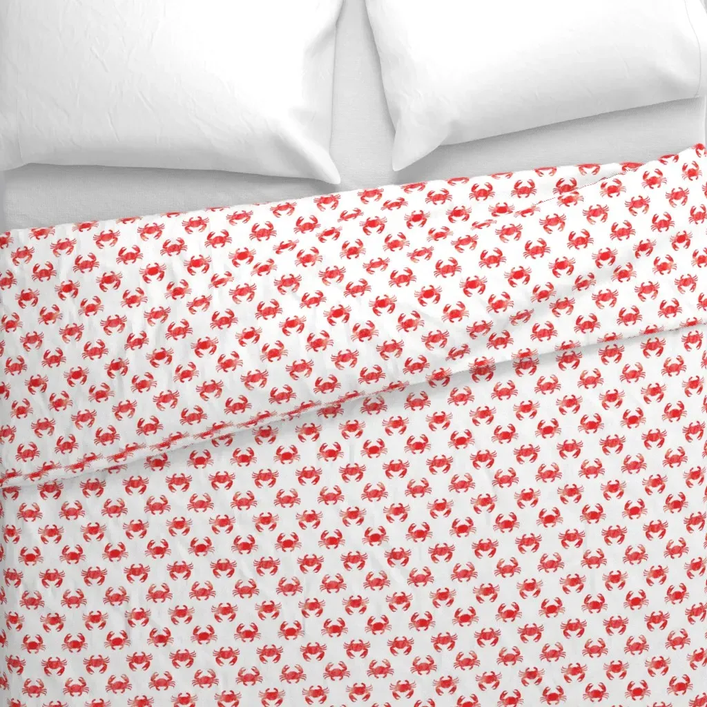 Crabs Nautical Summer Duvet Cover - Red alternate view