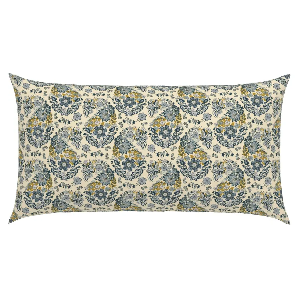Craft Maximalism Floral Filled Paisley King Pillow Sham - Blue product