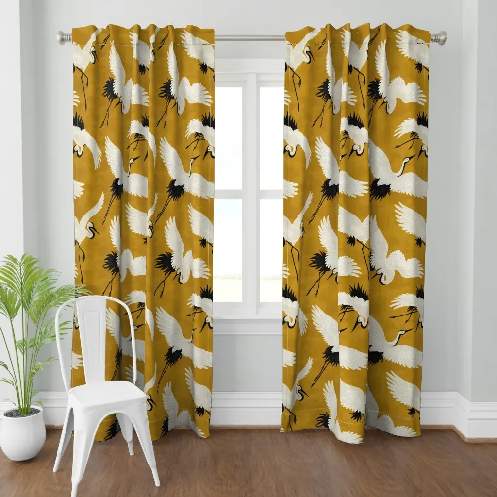 Cranes Curtain Panel - White product