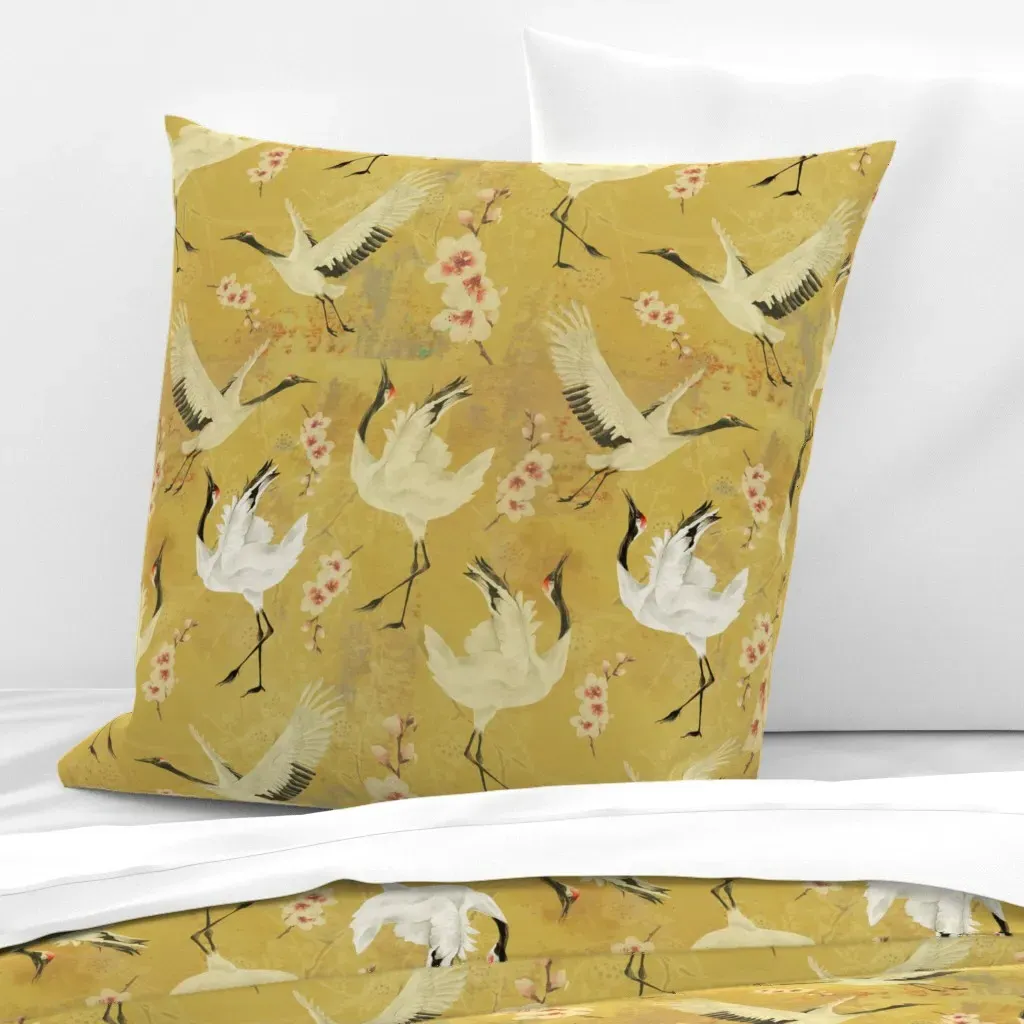 Cranes Euro Pillow Sham - White product