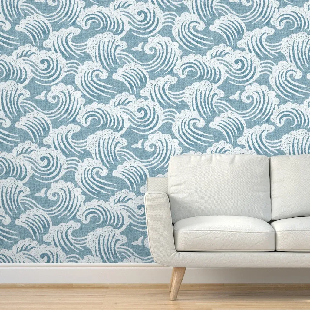 Crashing Waves Peel and Stick Wallpaper - Blue product