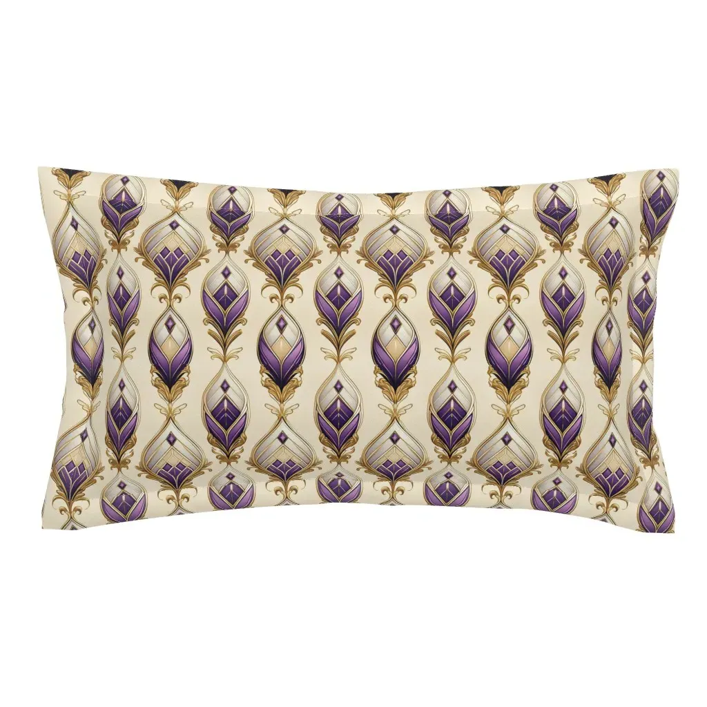 Cream and Lavender 2488 King Pillow Sham - Purple product