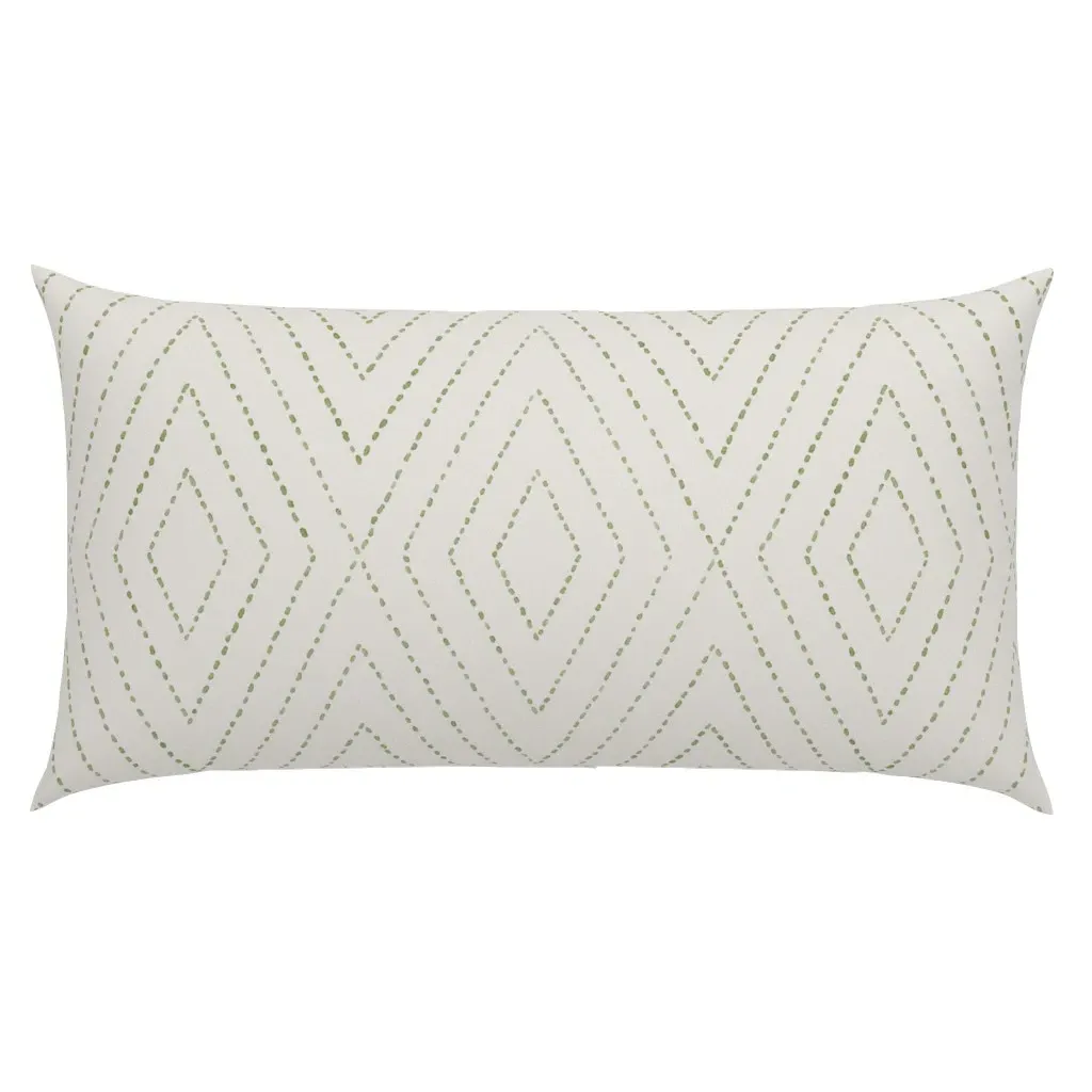 Cream Olive Diamond Dash King Pillow Sham - Sage Green product