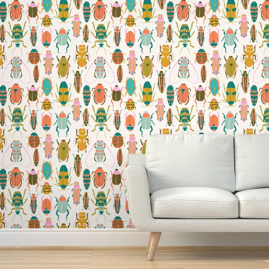 Creepy Crawlers Peel and Stick Wallpaper - Teal product