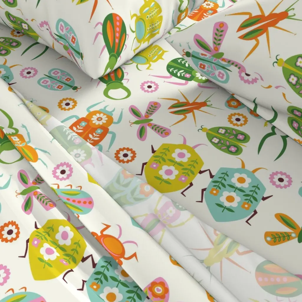 Creepy Crawly Full Sheet Set - Green alternate view
