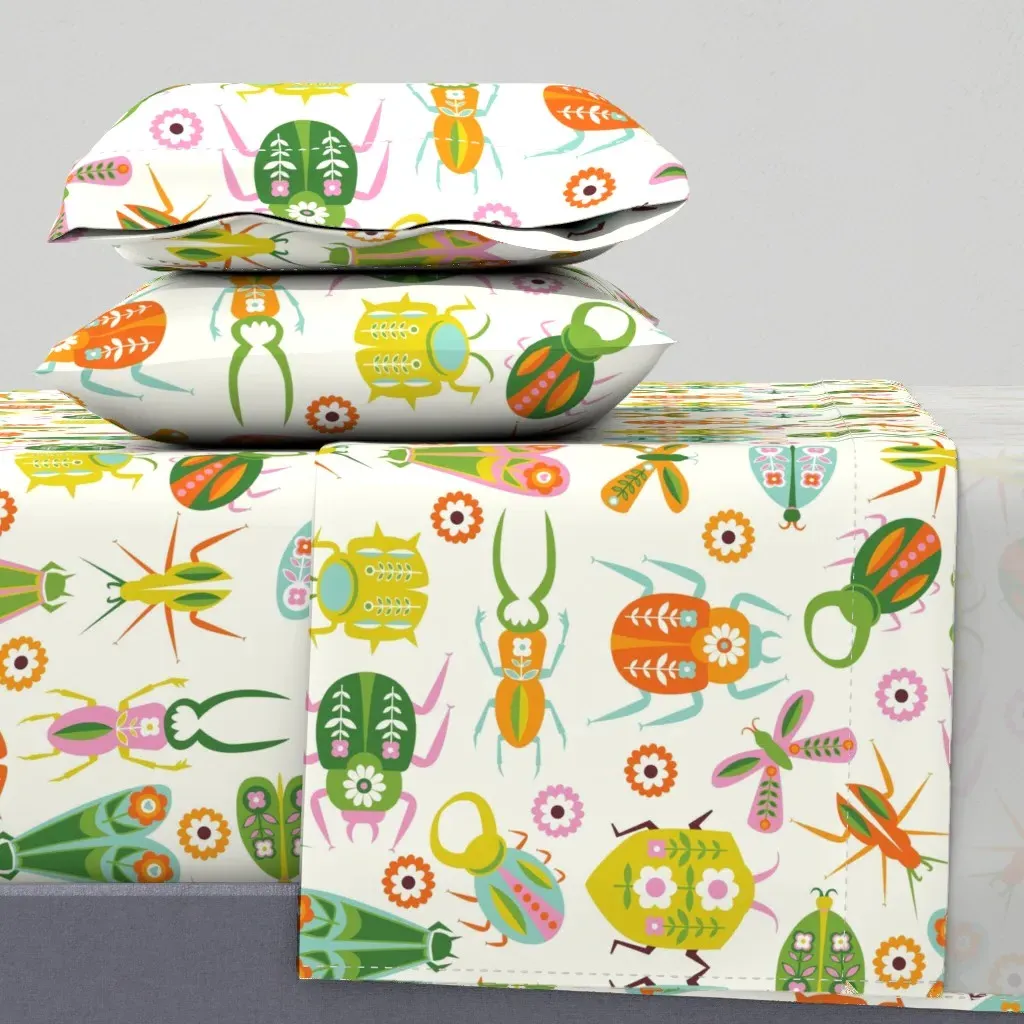 Creepy Crawly Full Sheet Set - Green product