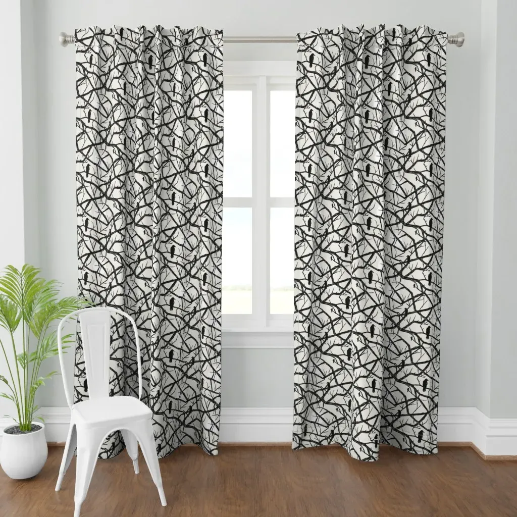 Creepy Crows Curtain Panel - Black product
