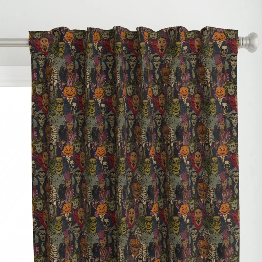 Creepy Goth Small Curtain Panel - Dark Brown alternate view