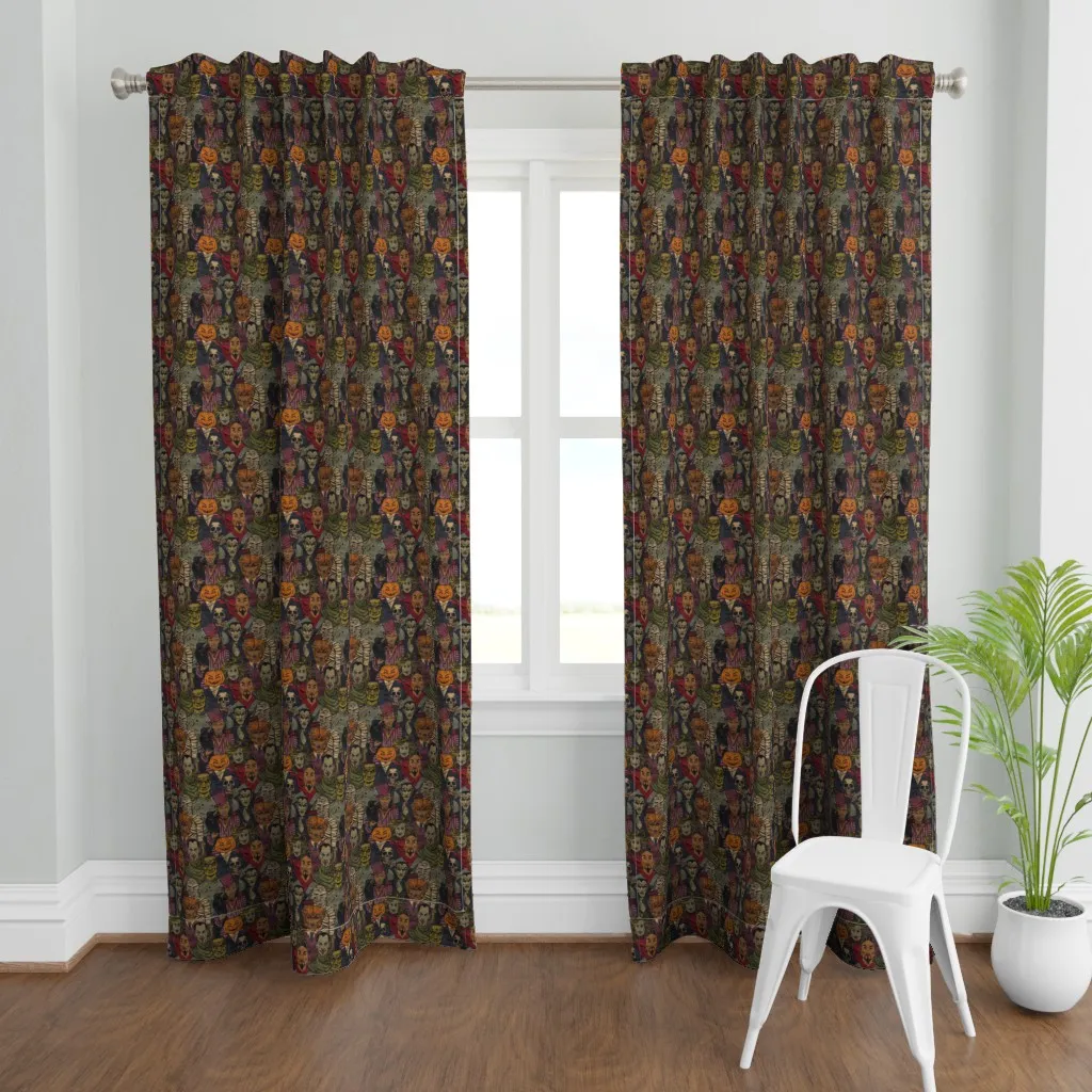 Creepy Goth Small Curtain Panel - Dark Brown product
