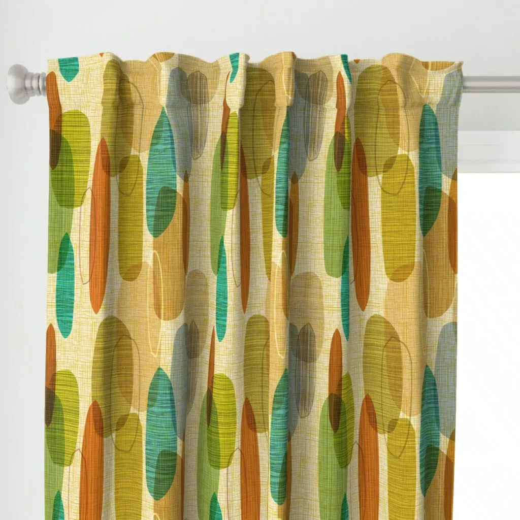 Crepe Leaves Curtain Panel - Beige alternate view