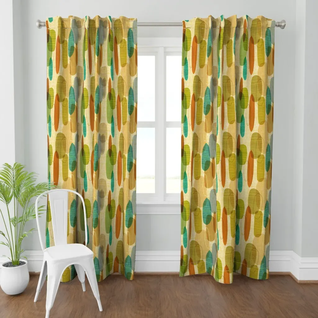 Crepe Leaves Curtain Panel - Beige product