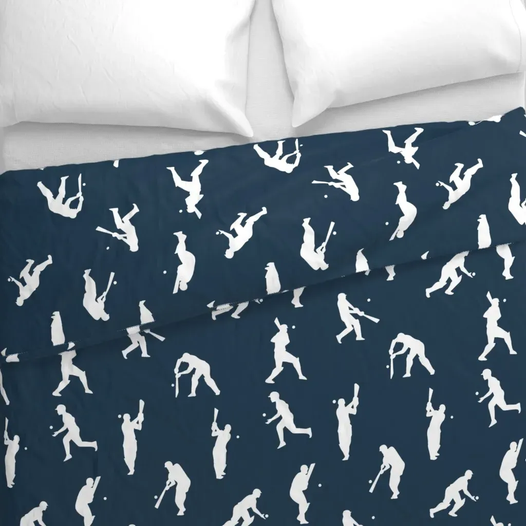 Cricket Players 2 Duvet Cover - White alternate view