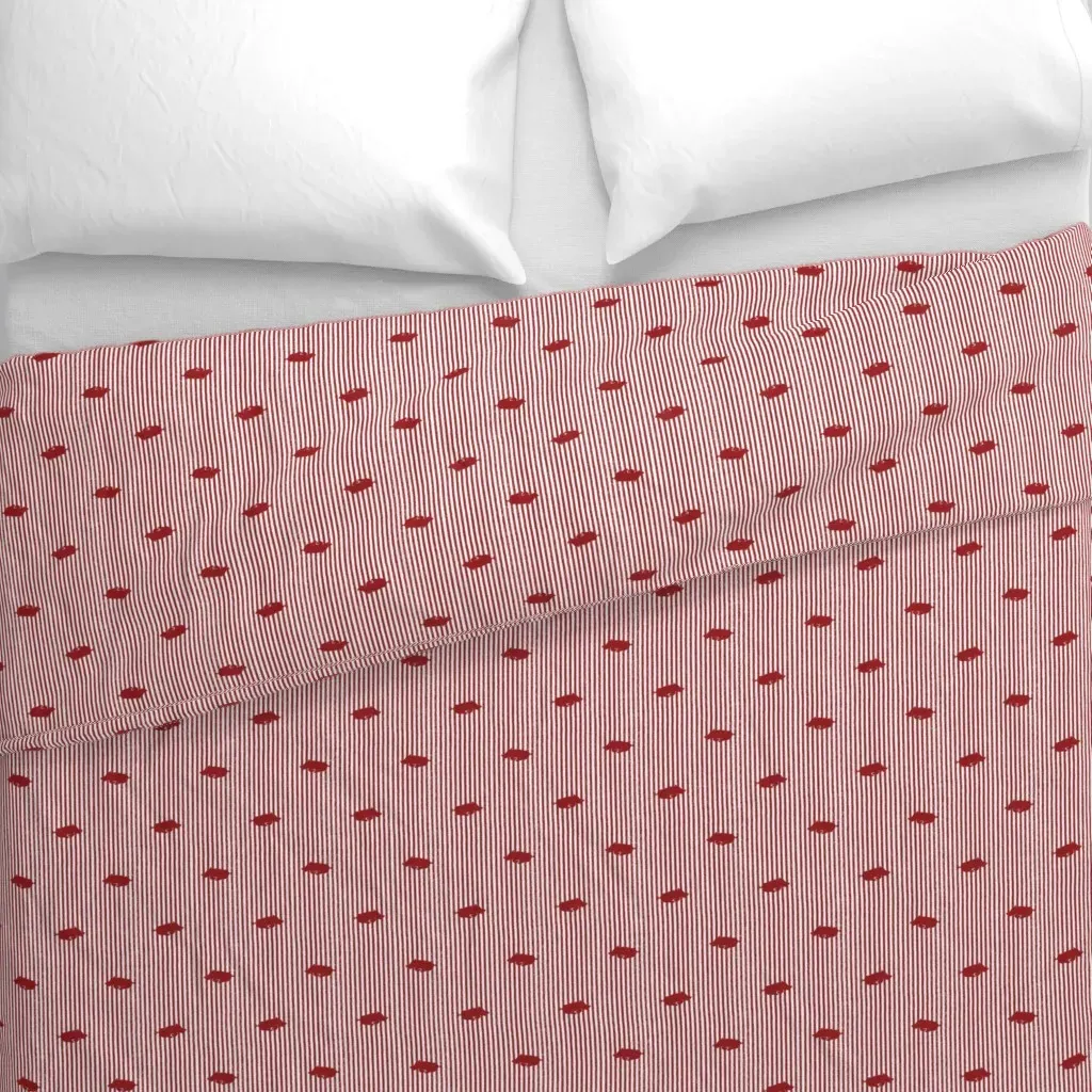Crimson and Grey Razorback Duvet Cover - Burgundy alternate view