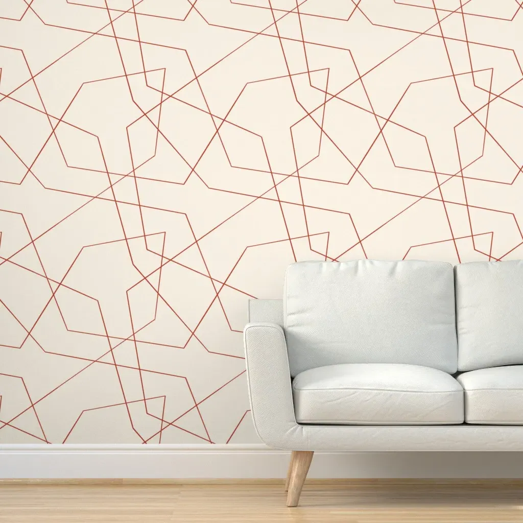 Criss Cross Peel and Stick Wallpaper - Terracotta product