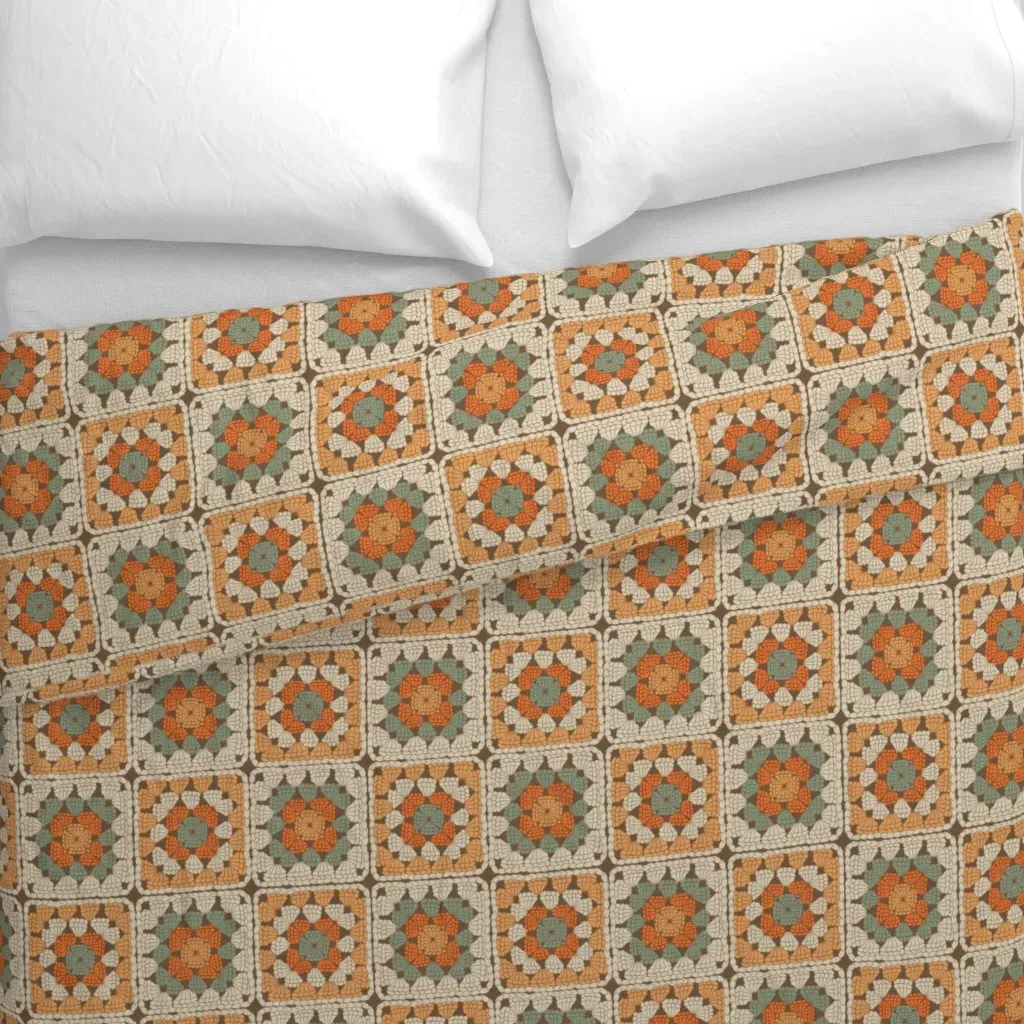 Crochet Granny Duvet Cover - Beige alternate view