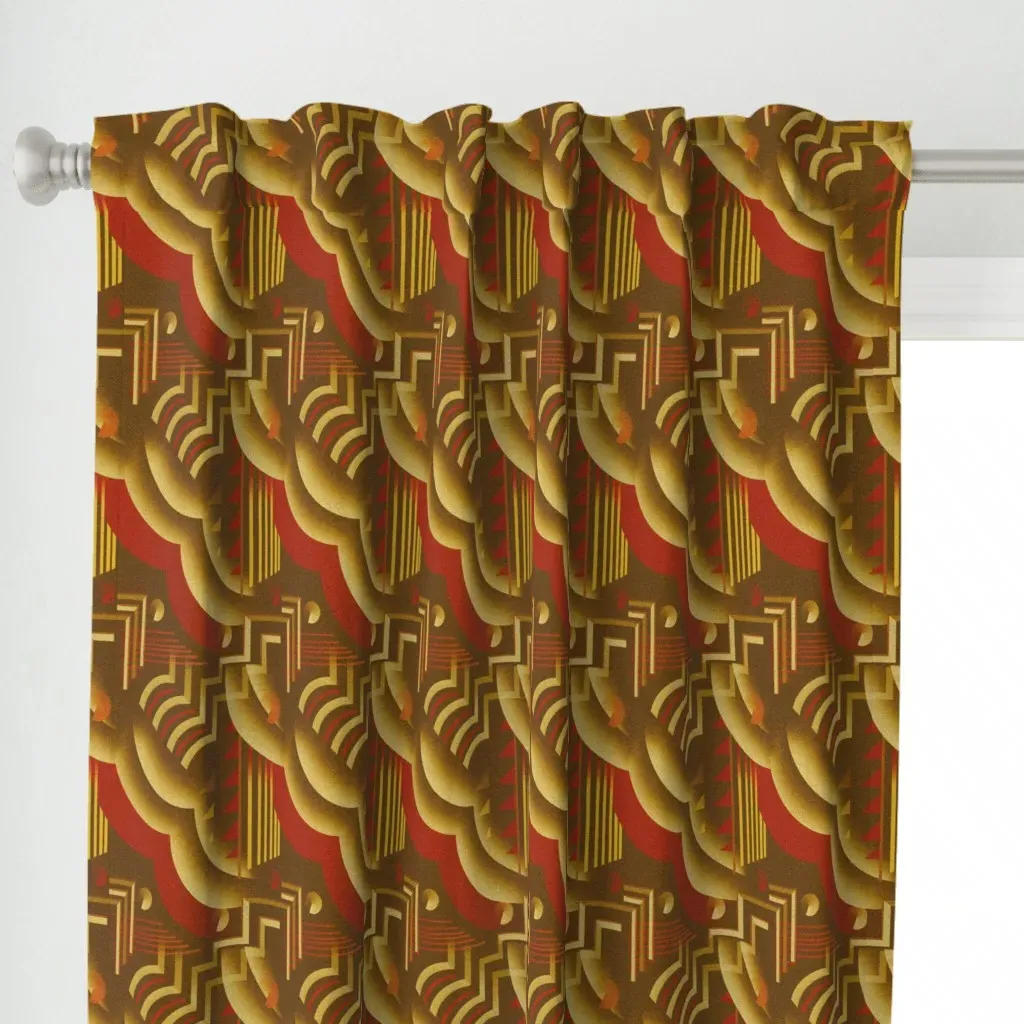 Crocodile Curtain Panel - Gold alternate view
