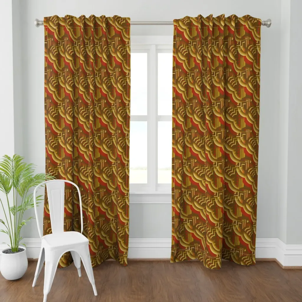 Crocodile Curtain Panel - Gold product