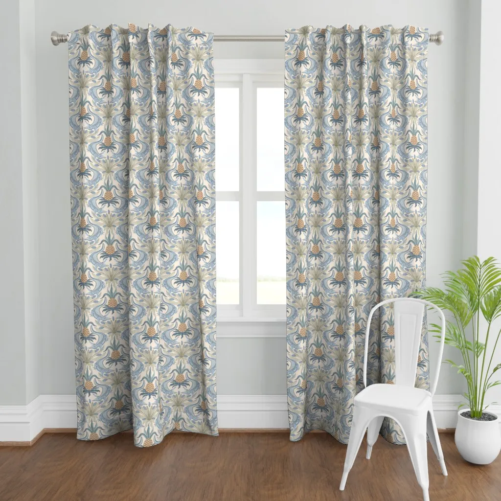 Crocodiles Textured Curtain Panel - Blue product