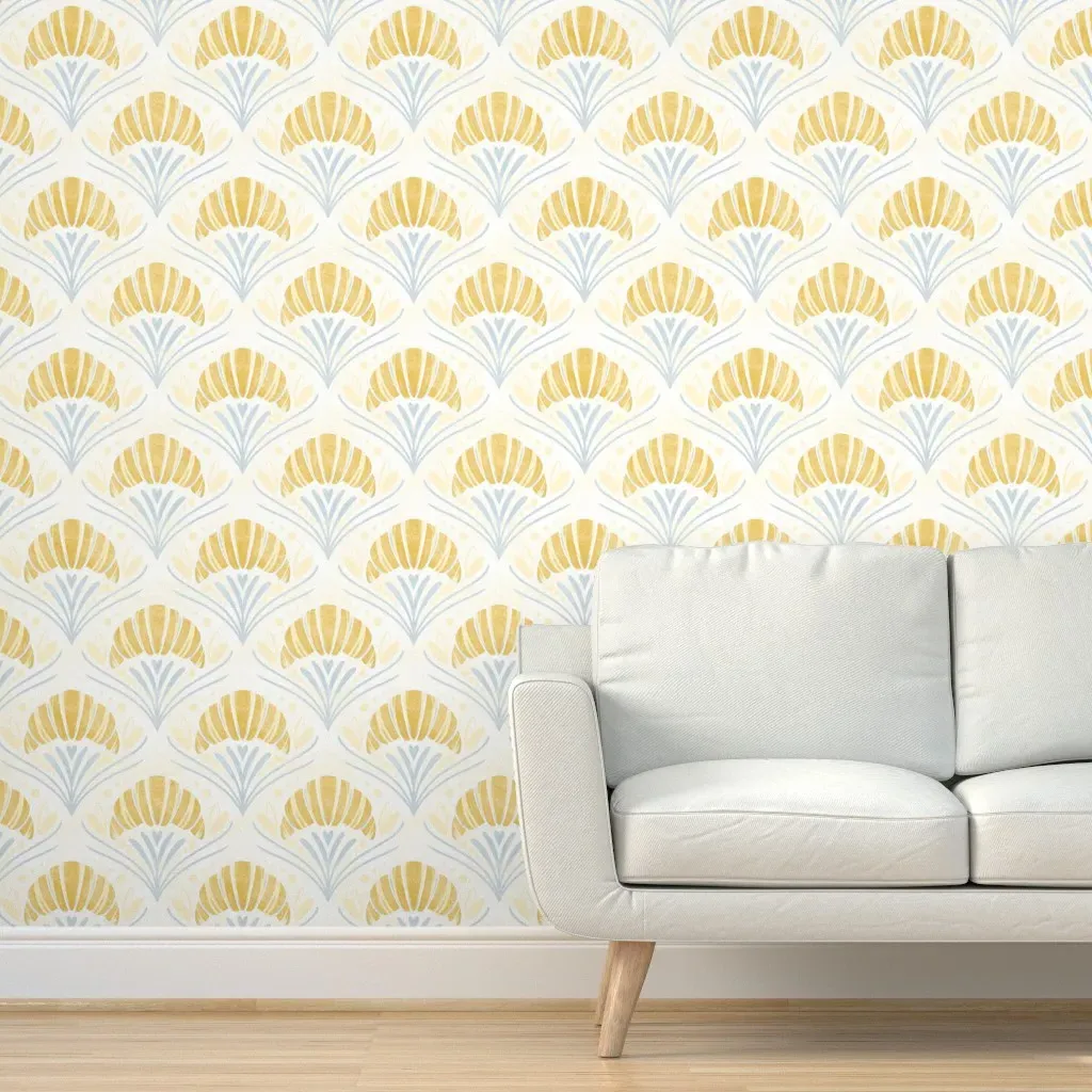 Croissant Soft Textured Peel and Stick Wallpaper - Golden Yellow product