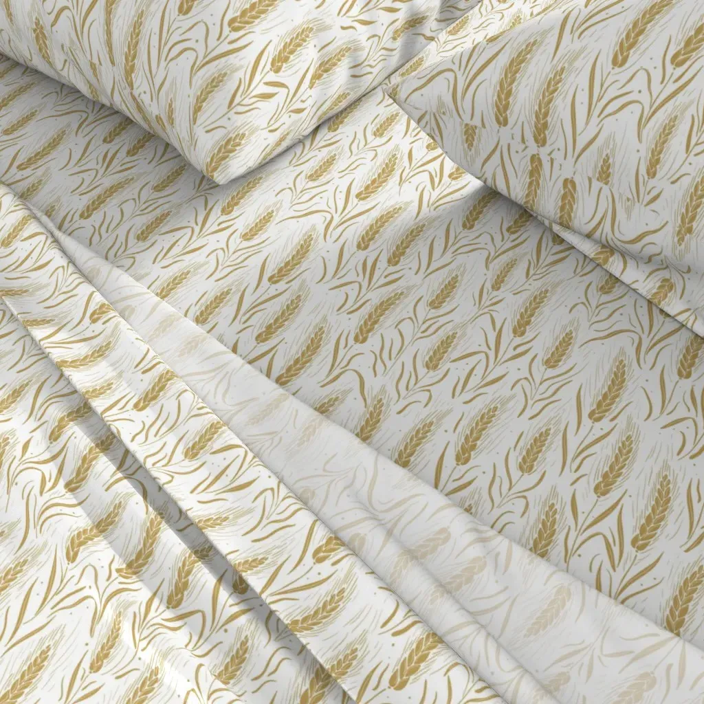 Crops Wheat Rye King Size Sheet Set - Golden Wheat alternate view