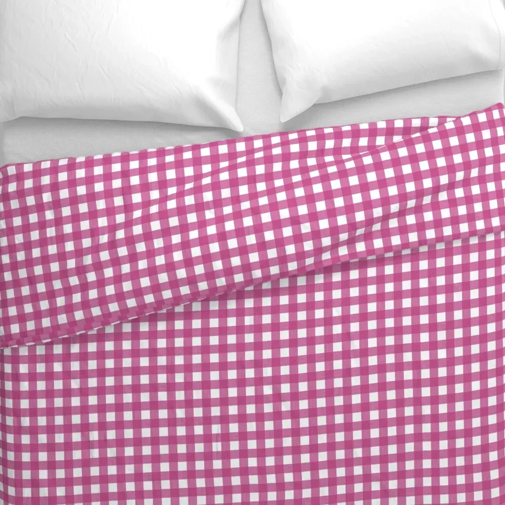 Cross Hatch Duvet Cover - Pink, White alternate view