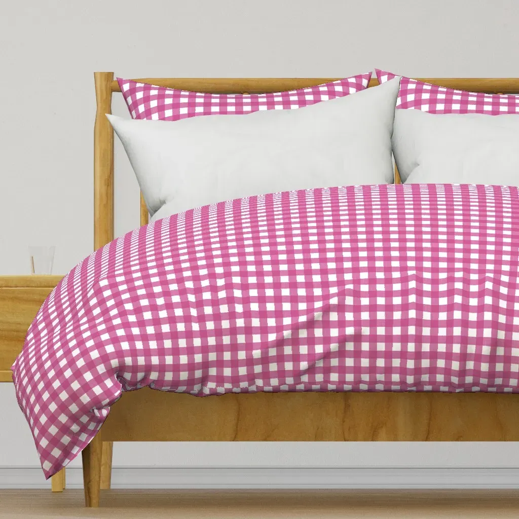 Cross Hatch Duvet Cover - Pink, White product