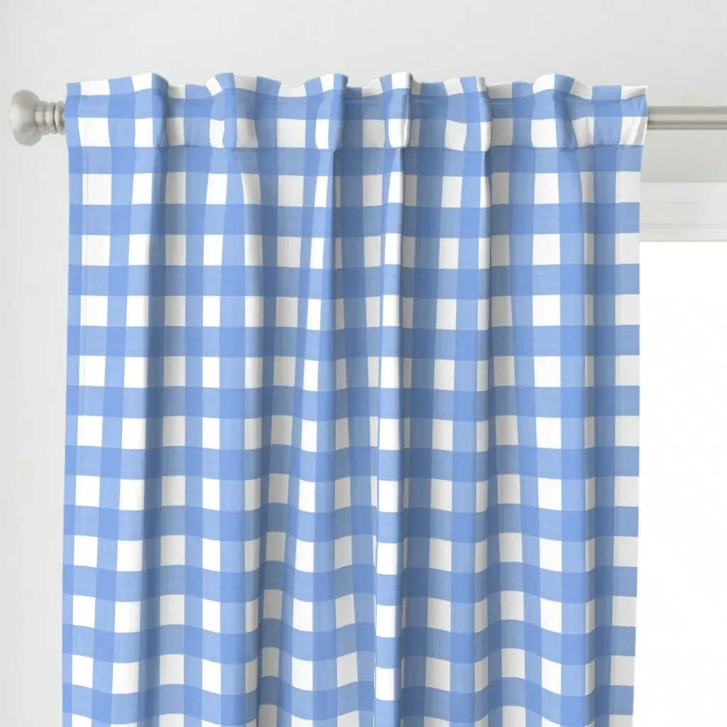 Cross Hatch Plaid Light Curtain Panel - Baby Blue alternate view