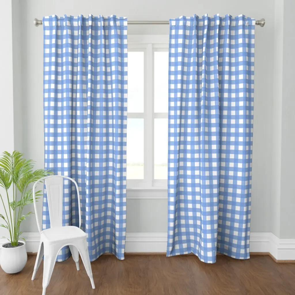 Cross Hatch Plaid Light Curtain Panel - Baby Blue product