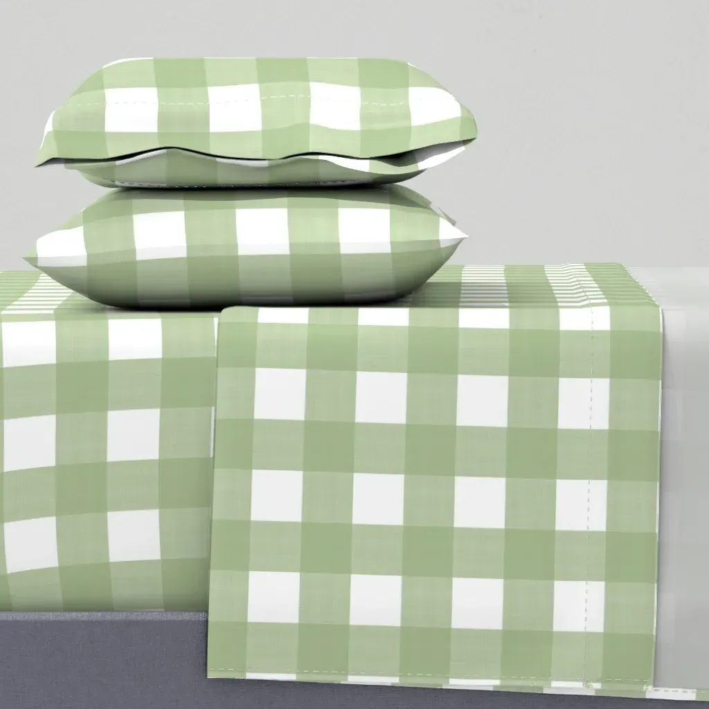 Cross Hatch Plaid Queen Sheet Set - Sage Green product
