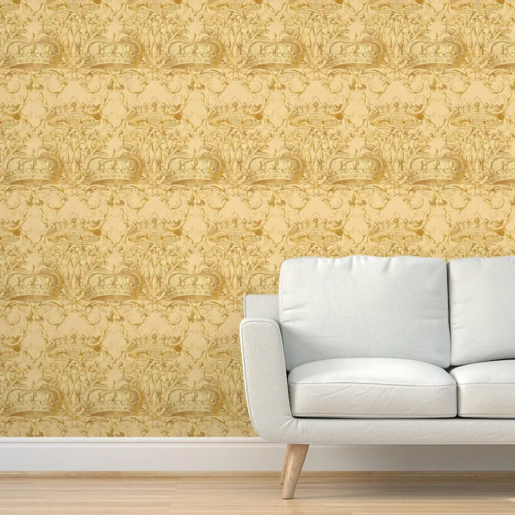 Crown Damask Peel and Stick Wallpaper - Gold product