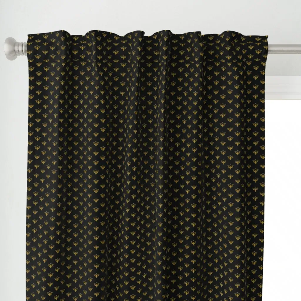 Crowned Queen Bee Curtain Panel - Gold alternate view