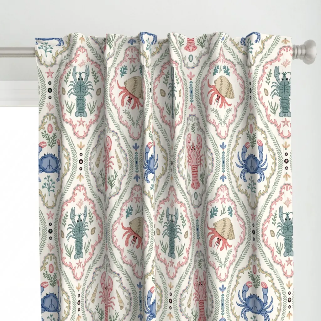 Crustacean Core Curtain Panel - Pink alternate view