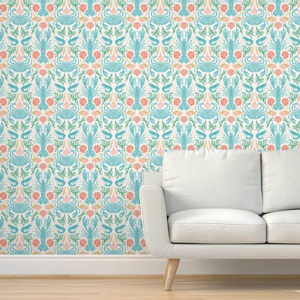 Crustacean Core Medium Scale Peel and Stick Wallpaper - Teal product