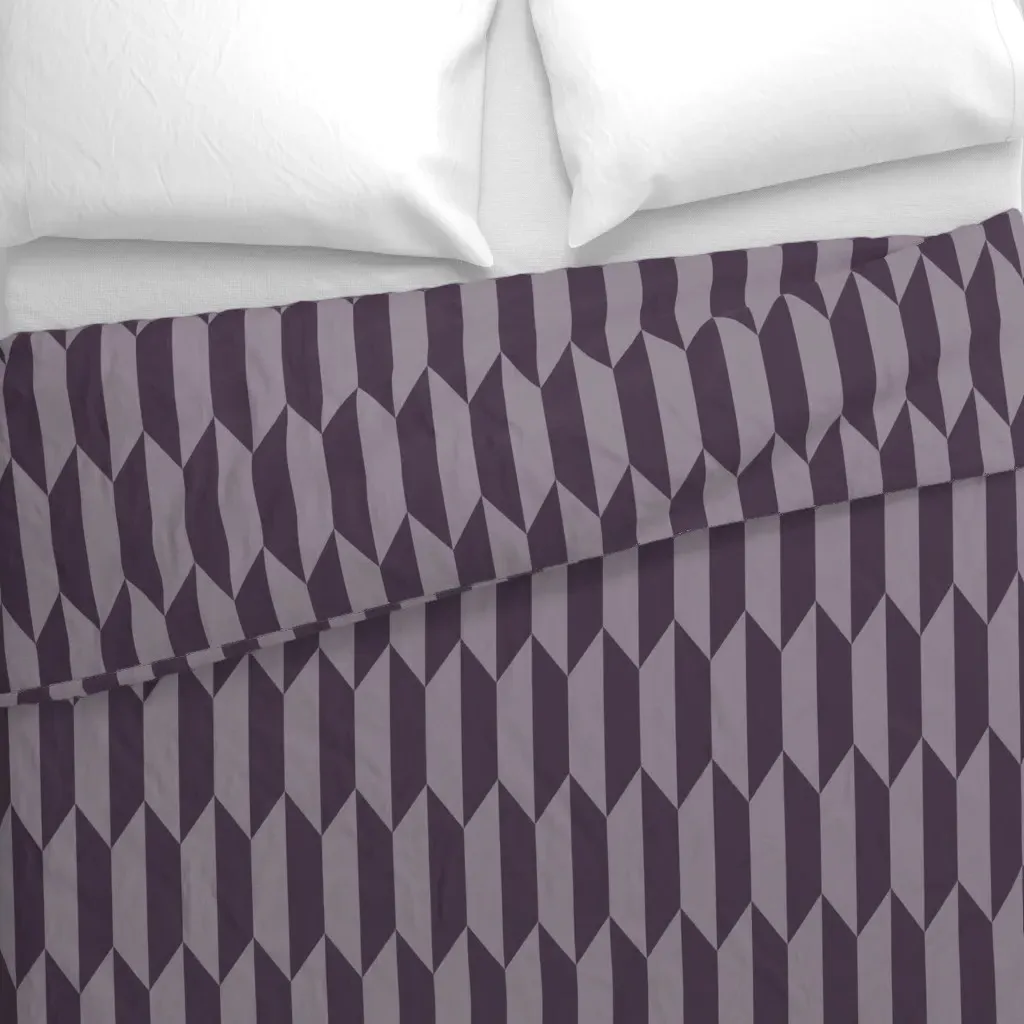 Crystal Geometric Demain Duvet Cover - Dark Purple alternate view