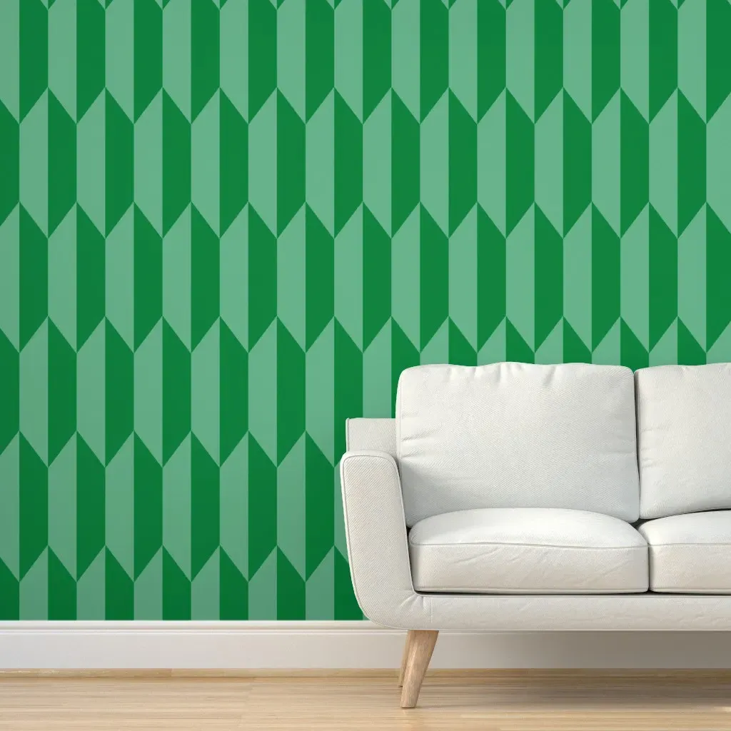 Crystal Geometric Elphaba Peel and Stick Wallpaper - Emerald Green product