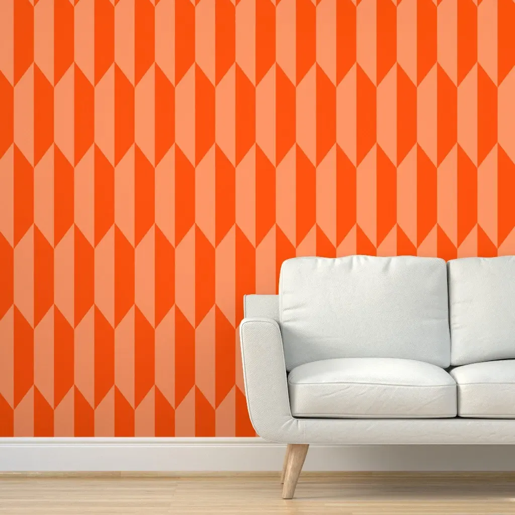 Crystal Geometric Vilmorin Peel and Stick Wallpaper - Orange product