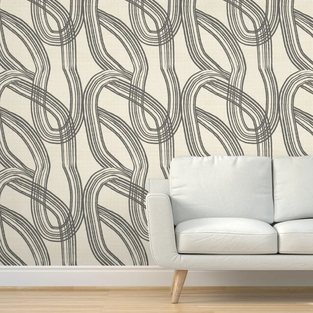 Ct2384 Urban Jungle Geometric Peel and Stick Wallpaper - Gray, Linen product
