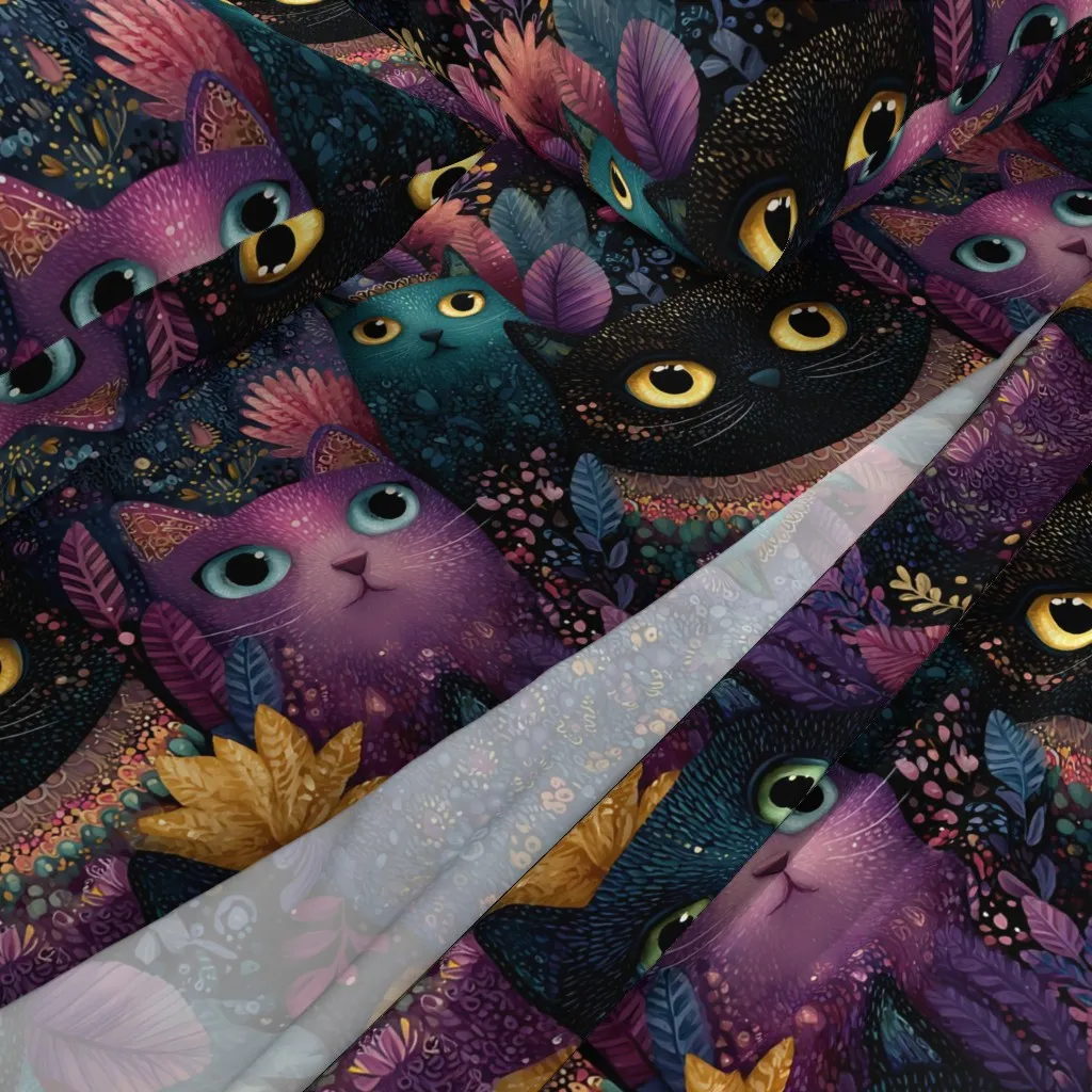 Culture Club Cats Cal King Sheet Set - Dark Purple alternate view